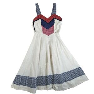 Gunne Sax Jessica Country Patchwork Gingham Prairie Dress Size 9 spring‎ floral